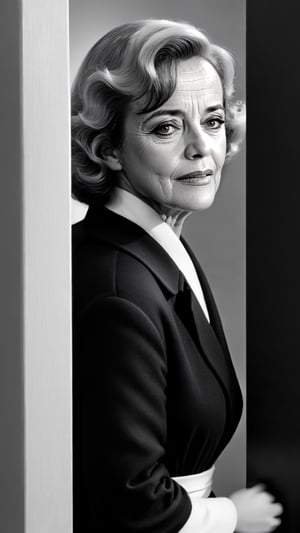 woman, (face of Jeanne Moreau: 2), 50 years old, expression of a lot of character.