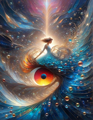 symphony, beautiful female enjoying music, playing with an exotic fish, ((Vibrant depictions of sound wawes)) waves forming music notes, colorful marine creatures, water bubbles, symphony, sweet expression, symphony of waves, sea melodies, surrounded  by waves forming intricate sonic patterns, wide angle, vivid colors, 8k, inspired by Michael Cheval, beautiful eyes, perfect hands, beautiful face + symmetrical face,  highly detailed, intricate complexity, juxtaposing, epic composition, magical atmosphere + masterpiece, perfect hands+five fingers hands, (intricate detail), (super detailed), 8k hdr, high detailed, soft cinematic lighting, atmospheric perspective,ray tracing, underwater world background,ray tracing, perfec teyes, 8K, Film Poster, Her iridescent scales shimmer with a pearlescent glow, perfecteyes, absurdity, Magical Fantasy style,d1p5comp_style