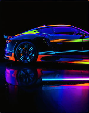 Black light art,Racers,neon stripes,intricate geometry, Colorful blur, abstract backgrounds。shadows and highlights,subtle reflections,fluorescence,glowing,dark temptation,Enchanting fantasy。(Best quality at best,4K,8K,A high resolution,tmasterpiece:1.2),ultra - detailed,(actual,realisticlying,Photorealistic:1.37)。