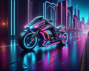 Wide angel view of a person riding a motorcycle on a city street, sitting on cyberpunk motorbike, riding a futuristic motorcycle, cyber neon lights, cyber neon lighting, cyberpunk futuristic neon, cyber neon lightings, cyberpunk with neon lighting, neon cyberpunk, futuristic motorcycle, cyberpunk neon, futuristic neon, neon cyberpunk style, cyberpunk neon lights, neon cyberpunk vibrant colors, daniel maidman octane rendering, futuristic vehicles, concept design art octane render, anime art vehicle concept art, cyberpunk futuristic neon, cycles 3 d render, futuristic vehicle,nlgtstyle,chrometech,surface imperfections