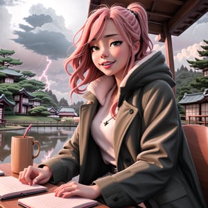 DonMl1ghtning,Homework Desk,Thick Coat CG Style,GirlfriendMix_v1girl cutegirl ,hotface ,happy,sitting in park,cloudy weather
,in japan