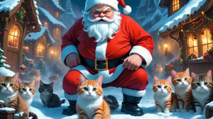 (Scared Santa theme:1.3),(Santa:1.5, solo),
(scaring santa:1.3),(cute cats gorup:1.3), (fantasy:1.5), (amazing:1.5 ), (fantastic:1.5), (insanely beautiful scenic:1.5), (stylish oil painting and digital paiting: 1.5 ), (digital anime illustration :1.5), (ultradetailed:1.5),(hyper sharp:1.3),(best quality:1.3),(masterpiece:1.3),   