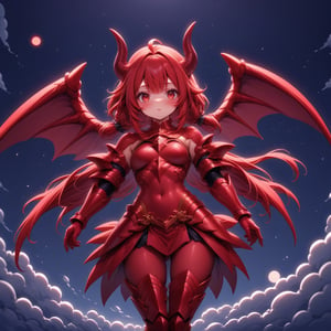 1dragon girl, red hair, red armor, dragon horns, dragon wings, in the sky, red moon, moon light, full moon, ((centered image)), high res, hyper sharp, sharp focus, best quality, masterpiece ,,,,<lora:659095807385103906:1.0>,<lora:659095807385103906:1.0>