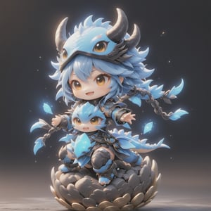 (fusion of baby ninja and baby dragon), cute ninja dragon, little ninja dragon, baby dragon, ancient chinese town, chibi emote, wearing a dragon scale mail, blue spark aura background, ,,,,,,,,,,,, 1dragon,1dragon,<lora:659095807385103906:1.0>
