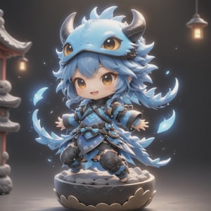 (fusion of baby ninja and baby dragon), cute ninja dragon, little ninja dragon, baby dragon, ancient chinese town, chibi emote, wearing a ninja outfit, blue spark aura background, ,,,,,,,,,,,, 1dragon,1dragon,<lora:659095807385103906:1.0>