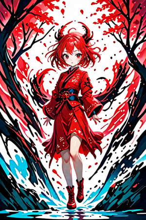 stylized inkpainting and digital anime painting, eastern dragon, ink painting, 1dragon girl, weaing a cheongsam red armored dress, ray tracing, 8k, realistic, masterpiece, best quality,aesthetic,1dragon girl,dragon,,,,,(insane beautiful cherry blossom trees backgournd:1.4),(splash playing cherry blossom petals background:1.4), ,,<lora:659095807385103906:1.0>