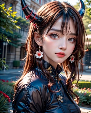 1dragon girl, wearing a dragon armor, long red hair, fantasy, dragon horns, , photo of perfecteyes eyes, Realism,photo of perfecteyes eyes,Realism