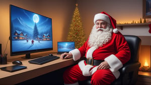 (Santa theme:1.5), (doing e_sports at his room), (fantasy:1.5), (amazing:1.5), (fantastic: 1.5), (digital anime illustration:1.5), (symmetrical arrangement:1.5), (virtual world: 1.5) , (ultradetailed: 1.5), (hyper sharp: 1.3),(best quality:1.3),(masterpiece:1.3),oil paint,christmas,ral -chrcrts,ink,ink,SANTA CLAUS,<lora:659095807385103906:1.0>