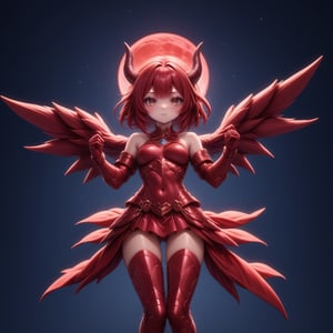 1dragon girl, red hair, red armor, dragon horns, dragon wings, in the sky, red moon, moon light, full moon, ((centered image)), high res, hyper sharp, sharp focus, best quality, masterpiece ,,,,<lora:659095807385103906:1.0>