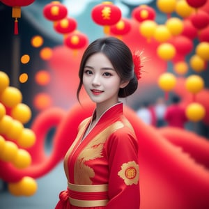 Asian girl, 22yo, 1girl, a stunning beautiful woman, dragon dance, Chinese Festival, Chinese Lantan, Ancient chinese town, fireworks, ,<lora:659095807385103906:1.0>