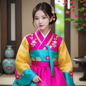 1girl,,,,,Asian girl, wearing a hanbok, high res, best quality, masterpiece, ,Hanbok,<lora:659095807385103906:1.0>,<lora:659095807385103906:1.0>