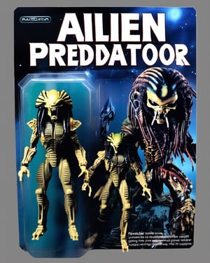 Alien-Predator solider: A fusion of Alien and Predator, this action figure boasts archery precision:0.6, extraterrestrial hunting skills: 0.4. 