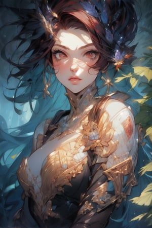 alluring highly detailed close-up portrait of beautiful Latina girl with red hair wearing a fantasy outfit, very detailed, soft cute anime, realistic, by Stanley Artgerm Lau, greg rutkowski, thomas kindkade, alphonse mucha, loish, norman rockwell J., ,   ,killjoy,Wlop,1 girl