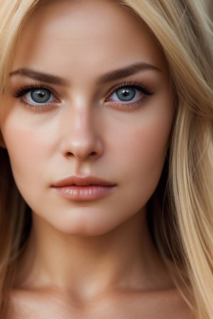 a close up of a woman with long hair, soft portrait shot 8 k, close up face portrait, close up face female portrait, detailed sensual face, close - up portrait shot, close up face, woman's face looking off camera,(((Dirty Blond Hair)))