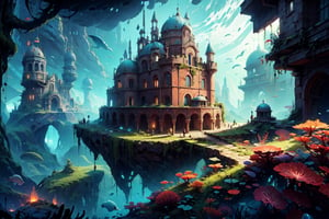 single building, deep sea underwater ruin of a castle with glass domes, fantasy medieval, corals and algae cover parts of the buildings, underwater, realistic, trending on artstation, sharp focus, intricate details, highly detailed, by greg rutkowski