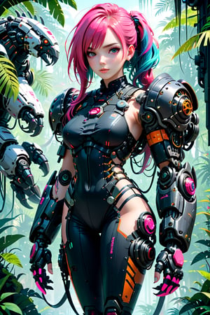 (masterpiece), ,viewed_from_front  ,  perfect  ,   , ((strong   vibrent colours)),, ((1girl with gigantic mechanical arms, ,  , science fiction,  , masterpiece, best quality, aesthetic, mechanical arms)),(masterpiece),,viewed_from_front  , megestic , ( wearing beautiful mecha   armour), ((beautiful sci-fi  jungle background ))  , full body,,viewed_from_front  ,beautiful futeristic background,perfect face ,   ,sci-fi background , (( neon pink hair))  ,facing the viewer ,    (perfect face)  ,full body ,,    ,    ,((vibrant colours )) , realistic animi girl ,  , megestic face,
 , full upper body,,  ,     , highly detaild , ,, facing the viewer ,   ,         ,more detail XL,  