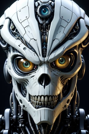 4K resalotion , (masterpiece), ,viewed_from_front  ,  perfect    ,mecha robot head ,  1   alien animal ,Biomechanical creature,mecha parts on face,, ,
veins, highly detaild   eyes,(  detaild artificial eyes ), front view, dark colours  , Gothic , highly detaild , ,, facing the viewer ,    sharp teeth,close-up, detaild eyes , ,   simple background ,, realistic   ,more detail XL 
