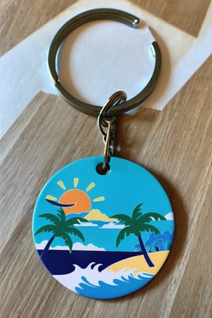 Hawaiian island-themed keychain