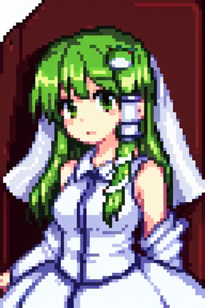 Anime girl, Touhou Kochiya Sanae, wedding dress