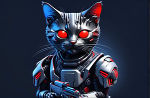 gato cyborg,cat shooting , super futurista, arte en acuarela, y pintura, estilo vector,Leonardo Style,oni style, illustration, shooting a big gun, 