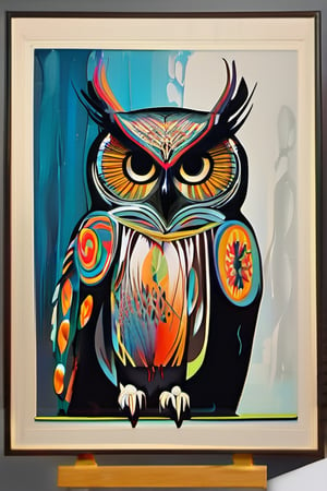 masterpiece, best quality, owl, abstract expressionism
