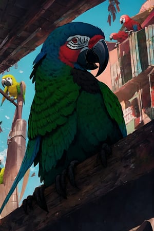 Macaw parrot, detail
