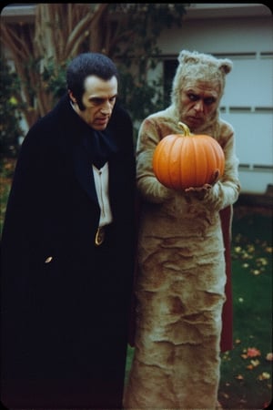 analog photo, dracula, werewolf and a mummy in a funny trick-or-treat moment, fade film, 100mm photo, grainy, vintage, stained, highly detailed, 100NewMemories