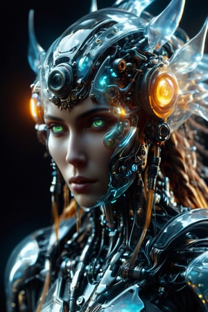 detailed photos of something humanoid cyborg made entirely of otherworldly luminescent and translucent liquid materials, Facial shots looking at the camera, on night laboratory, supranatural style, realistic style, infinite ultra high definition image quality and rendering, infinite image detail, infinite realistic render, infinite realistic RTX global illumination, infinite special effect, in the style of esao andrews,DonMB4nsh33XL 