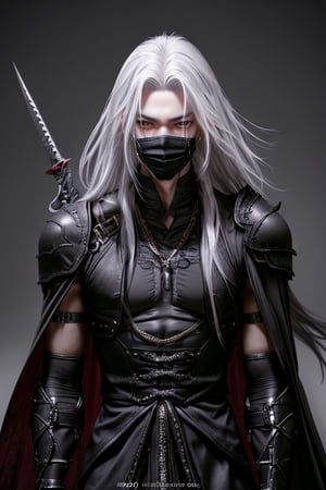 Hyperrealistic art RAW analog photo of a man more handsome than Sephiroth dressed as a ninja, black face mask, black costume, silver metal details, long hair, (detailed wet skin: 0.8), (look: 1.2), (sharp focus, super detailed, very complex: 1. 20), (natural light: 1 . 2), ultra high resolution, realistic, extremely realistic, fine textures, stunningly realistic, cinematic, 35mm film, 35mm photography, film, realism, SLR, 8k uhd, hdr, ultra detailed, high quality, high contrast

Translated with DeepL.com (free version)