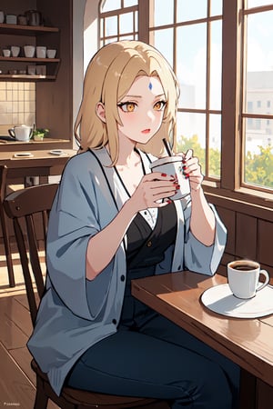 1girl,mature_female,(masterpiece,best quality,ultra hd),princess,gold eyes,glowing eyes,drinking coffee,coffee,sss,sipping,sipping_coffee,yoo sangah