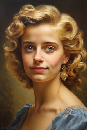 portrait of Lisa Simpson, 20 century, old master oil painting, perfect composition, filigree, sharp colors, hyperrealism, detail, dynamic light, cinematic light, unfocused background, daniel Ridgeway knight, Konstantin Razumov, Jean Baptiste Monge