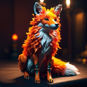 mysterious fox, , Baroque, Furry, DSLR, CGsociety, Contrasty, game asset, loud colors, Meatcore, fluorescent lighting, 4K