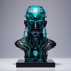 water spirit, Vibrant, Colourful Black, drawing, Polaroid, Substance 3D, Contrasty, figurine, aquamarine colors, Meatcore, accent lighting, 16-bit,cyborg style