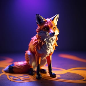 fox, small, Baroque, Furry, DSLR, CGsociety, Contrasty, game asset, loud colors, Meatcore, fluorescent lighting, 4K