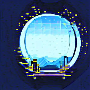 round frame, ,	 SILHOUETTE LIGHT PARTICLES,glass,Science Fiction,PixelArt