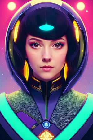 style of Victor Nizovtsev,  wo_marywinstead01,  long vintage hair,  futuristic outfit,  portrait,  spaceship deck,  centered,  in frame,  concept art,  digital illustration,  matte,  sharp focus,  smooth,  intrincate