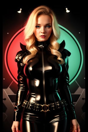 wo_natand01,  blonde,  vibrant shiny glowing darkish color scheme,  Vintage Horror pulp Art,  poster,  dark,  evil,  ((black viscous outfit)),  8k,  detailed skin