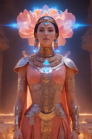 (in Egypt), (Pyramid Egypt behind), (character Isis), egyptian style, ((full body)), fire as part of human body, blonde_hair, nature, subsurface scattering, transparent, translucent skin, glow, bloom, Bioluminescent liquid,3d style,cyborg style,Movie Still,Leonardo Style, warm color, vibrant, volumetric light, xxmix_girl, Monica Bellucci, realistic skin:1.5, (Coral), dfdd, (translucent blooms), aw0k, (((floating energy bubbles))), Floating:1.5, huayu, dancing, 6000, LostRuins, scenery, Dark