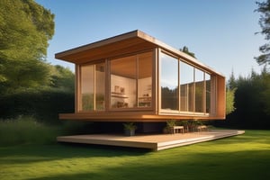 small house 3,8 meters wide by 8m long, built using harmonic geometry of fibonacci proportions and all functional services elements visible, in the quantum field, styled by renzo piano and richard rodgers, masterpiece, best quality, ultra realistic, 32k, RAW photo, high detailed ,photo r3al