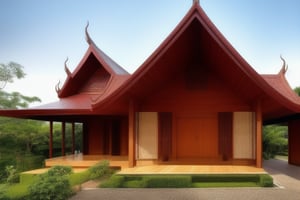 sacred geometry
golden ratio
natural 
two story house
single slope roof
thai lanna traditional wood house
