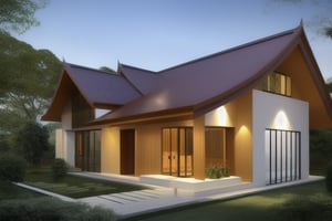 golden ratio
natural 
double storey house
single slope roof
thai lanna contemporary wood house
