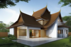 golden ratio
natural 
double storey house
single slope roof
thai lanna contemporary wood house
