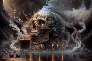 RAW photo, sleepy tired looking half asleep cartoon skeleton small grim reaper skull,drinking steaming hot coffee, sunrise, sunrays, water, mountains,4k ultra details, photo realistic, 8k ultra fine details, dynamic lighting, unreal engine, masterpiece, psycho expressions, outside in the snow, forrest with snow in the background, 12k, high definition, cinematic, behance contest winner, stylized digital art, smooth, ultra high definition, 8k, unreal engine 5, ultra sharp focus, intricate artwork masterpiece, ominous, 4k details, ultra details, dynamic lighting, cinematic, 8k ultra fine detail, masterpiece, High detailed,Enhance, Epicrealism, Realistic, Epic, Fantasy, shaded face,Realism,detailmaster2,portrait,photo r3al,REALISTIC,explosion,Raw photo,Photography,skull,RPG,gear00d,Cyberpunk