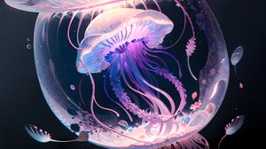 hyper realisitc, 8k, masterpeice, high quality, ((detailed)), jellyfish