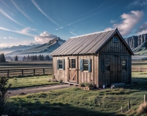 (8k, RAW photo, best quality, masterpiece:1.2), (realistic, photo-realistic:1.37), Shack, shed, valley, mill