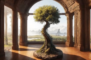 masterpiece, best quality, ultra-detail, realistic, high contract, ancient Viking tree