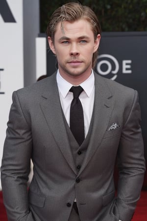 Chris Hemsworth wearing suit 