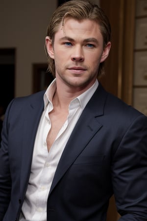 Chris Hemsworth wearing suit 