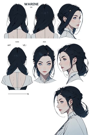 beautifull woman, mature woman, various views, front and back view, beautifull face, warrior Princess costume, character sheet style, character sheet ilustration, flat background, white background