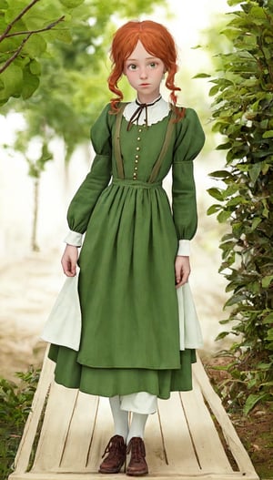 ginger girl, as 12  years old 1908 fashion , anne of green gables attire